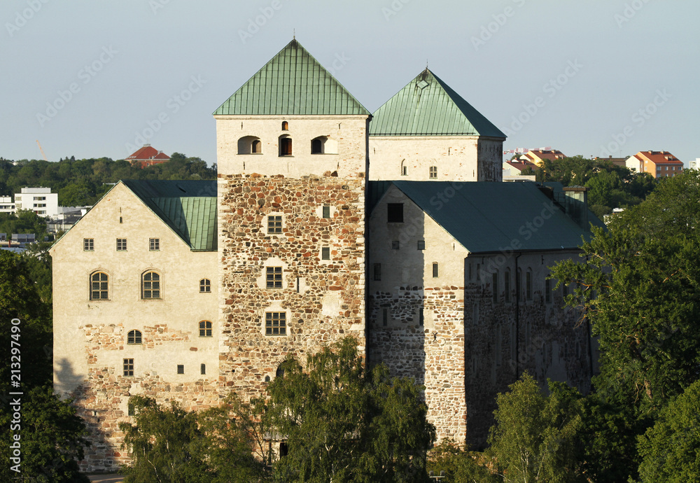 The medieval Turku castle in Finland in summer.
