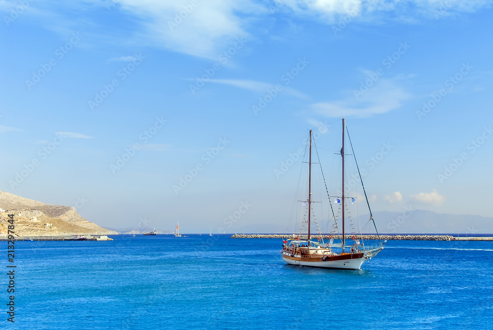 Kalymnos Island, Greece; 22 October 2010: Bodrum Cup Races, Gulet Wooden Sailboats Kalymnos Island, Greece; 22 October 2010: Bodrum Cup Races, Gulet Wooden Sailboats