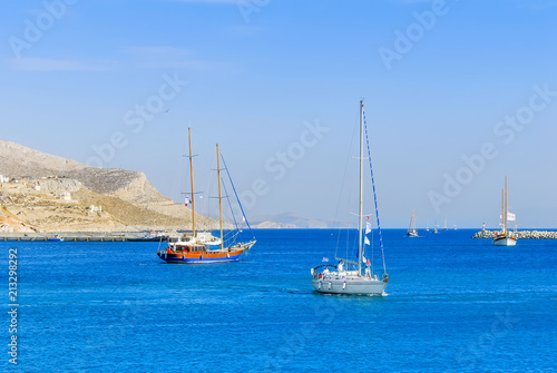 Kalymnos Island  Greece  22 October 2010  Bodrum Cup Races  Gulet Wooden Sailboats