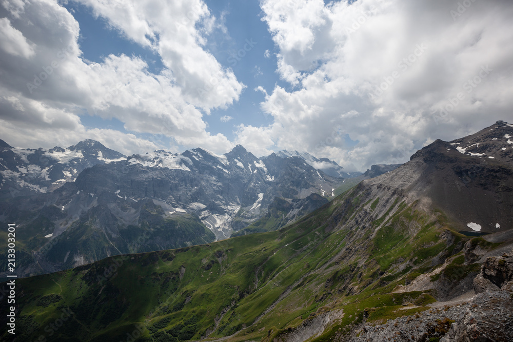 Fototapeta premium The swiss alps in summertime, Switzerland.