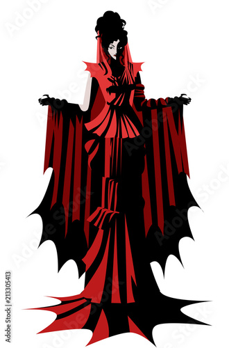 female red dress vampire
