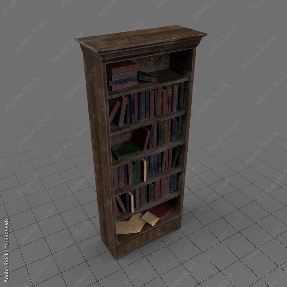 Dusty bookshelf Stock 3D アセット Adobe Stock