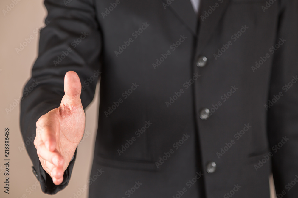 Businessman will hand shaking as business, teamwork and commitment concept Businessman will hand shaking as business, teamwork and commitment concept