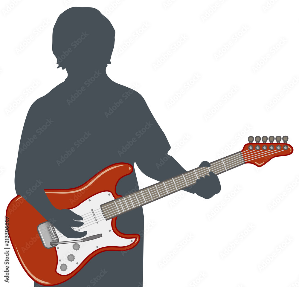 エレキギターを弾く男性のイメージイラスト Stock Vector Adobe Stock