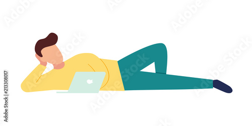 Character Working And Relaxing