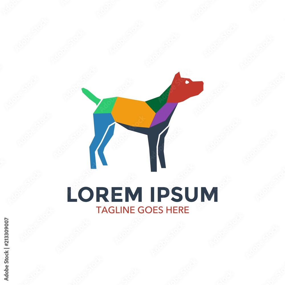Unique dog logo template. vector. editable. simple shape. minimalist color. memorable