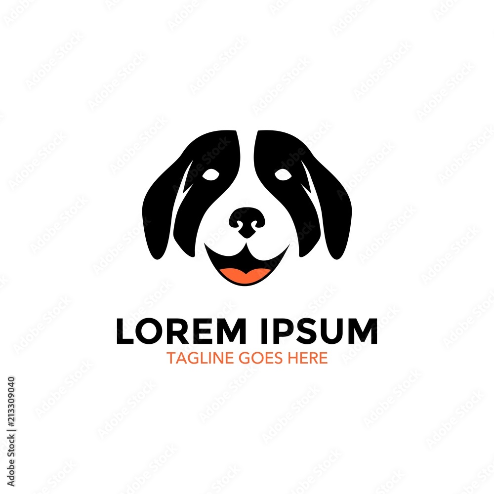 Unique dog logo template. vector. editable. simple shape. minimalist color. memorable Unique dog logo template. vector. editable. simple shape. minimalist color. memorable