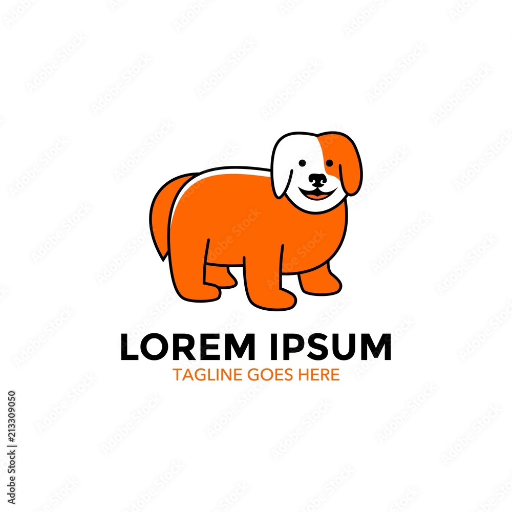 Obraz premium Unique dog logo template. vector. editable. simple shape. minimalist color. memorable