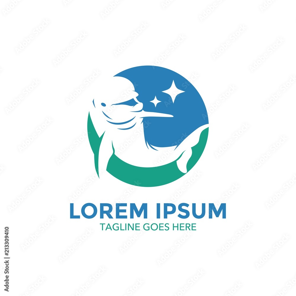 Unique dolphin logo template. vector. editable. simple shape. minimalist color. memorable Unique dolphin logo template. vector. editable. simple shape. minimalist color. memorable