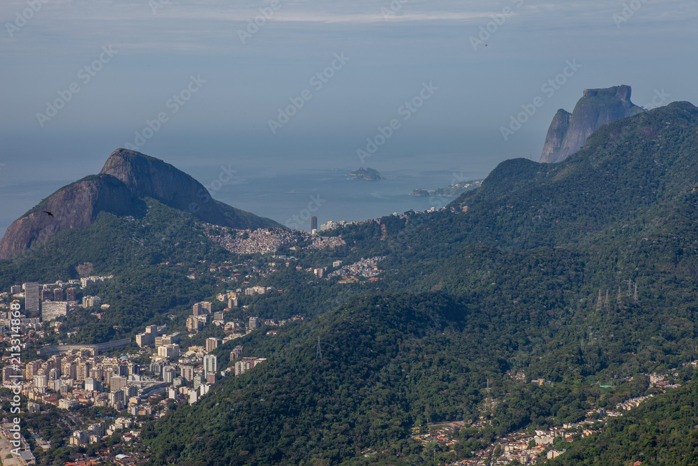 View of the Two Brothers and Gavea mountains from the national park