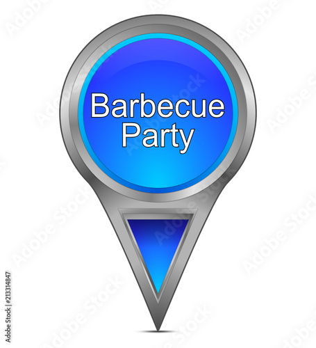 Map pointer with Barbecue Party - illustration