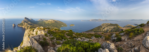 Panoramic view on the Cape of Formentor in the north of Mallorca