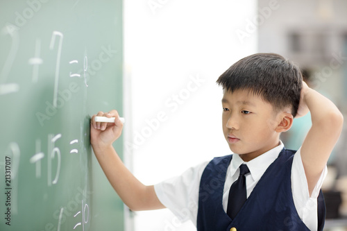 Billede på lærred confuse schoolboy try to answer question