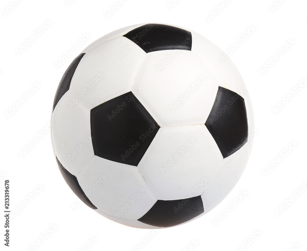 Leather football. Soccer ball on white background.