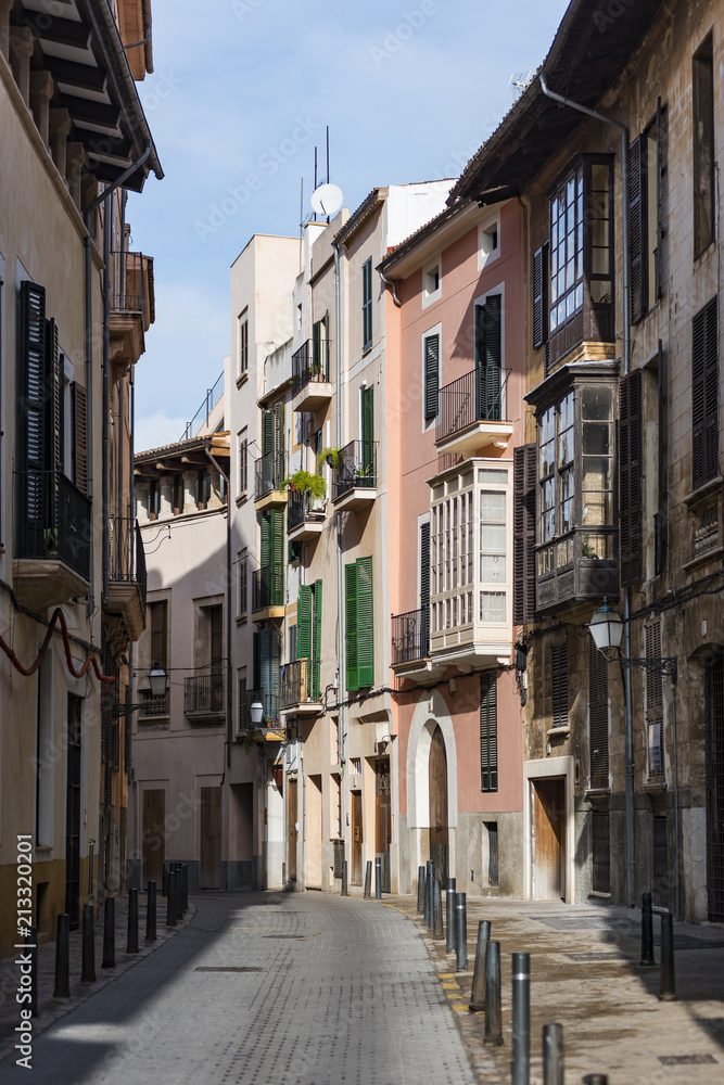 Old streets of the city of Palma in Mallorca