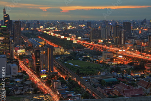 Bangkok City skyline. business district of Thailand capital city
