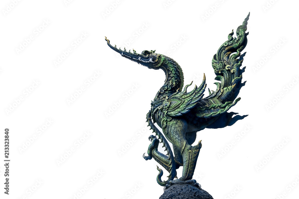 Fototapeta premium The beautiful Thai animal sculpture from the faith in Buddhism at Wat Rong Sue Ten, Chiang Rai, Thailand