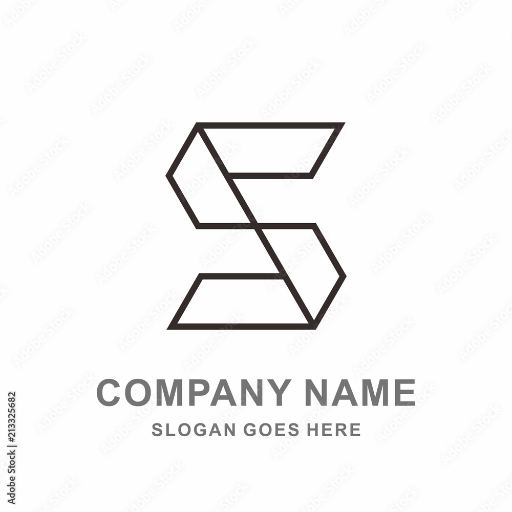 Monogram Letter S Geometric Square Architecture Interior Construction Business Company Stock Vector Logo Design Template