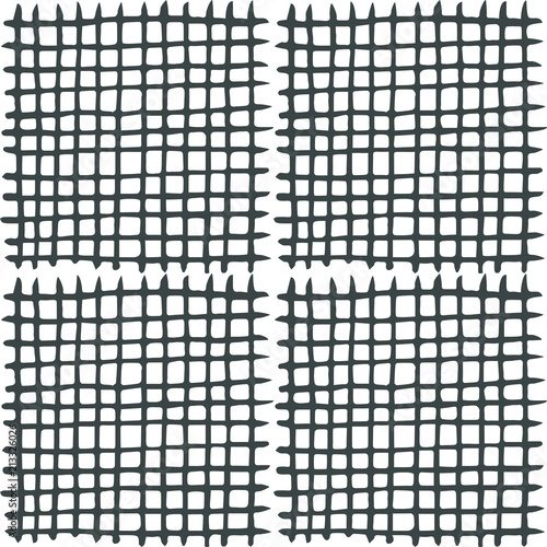 Burlap seamless background. Black squares on a white background.