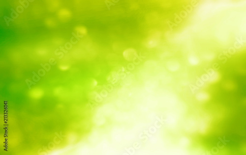 Abstract green and yellow bokeh effect background