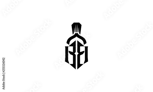 warrior helmet logo icon vector