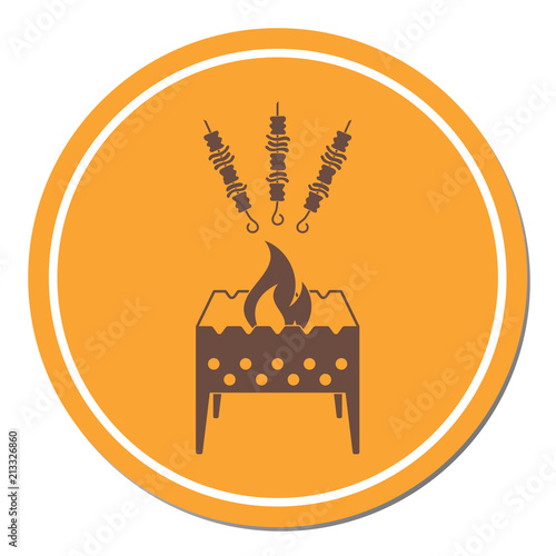 Brazier grill with kebab icon