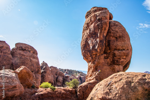 Beautiful rock formations in the Fiery Furnace of Arches National Park, Utah