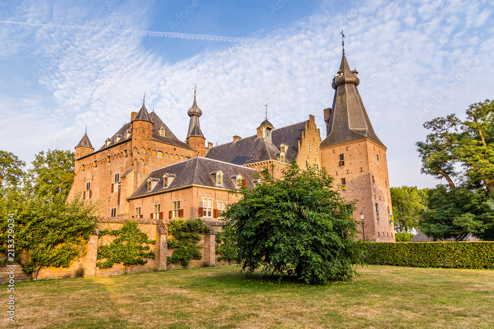 Ancient Castle Doorwerth build in the 13th century in Gelderland in the Netherlands