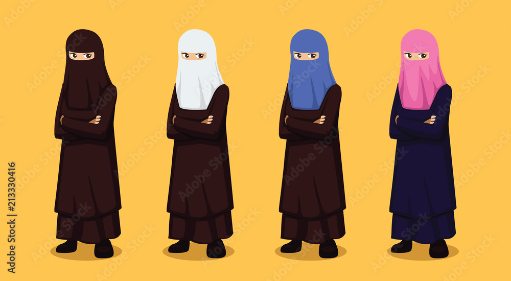 Manga Muslim Niqab Colors Cartoon Vector Illustration Stock Vector | Adobe Stock Manga Muslim Niqab Colors Cartoon Vector Illustration Stock Vector | Adobe Stock