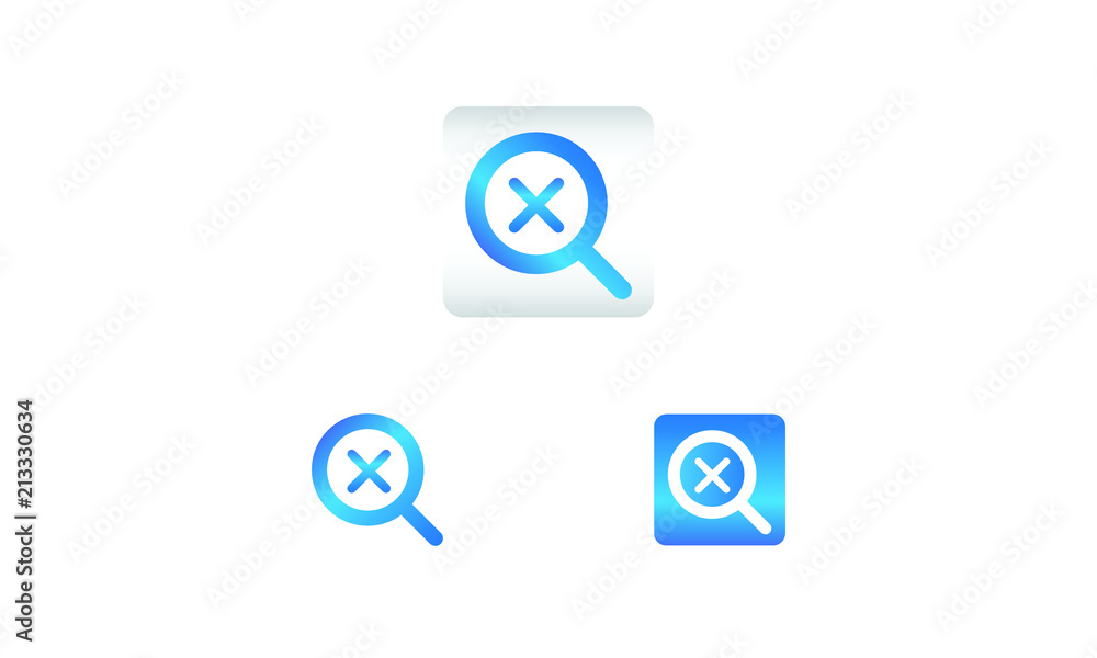 search icon with delete symbol. search web icon vector icon in various style 