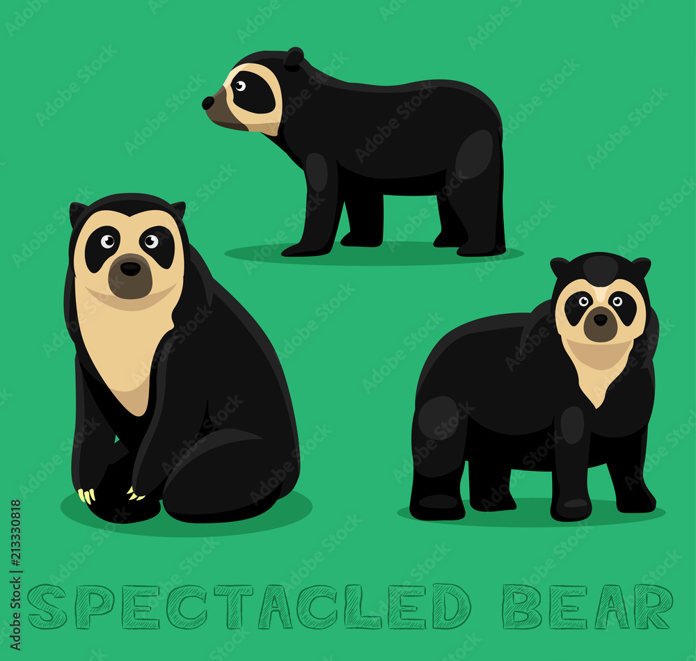 Naklejka premium Bear Spectacled Bear Cartoon Vector Illustration