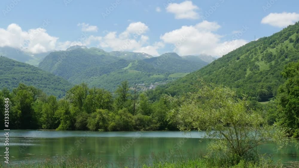 mountain landscape with the ruins of a castle in the Pyrenees mountain landscape with the ruins of a castle in the Pyrenees