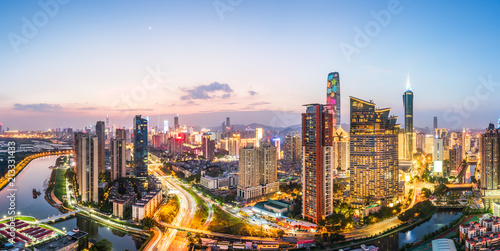 Shenzhen city Luohu District skyline