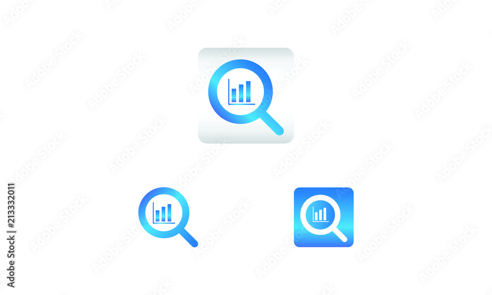 search icon with graphic chart symbol. search web icon vector icon in various style 