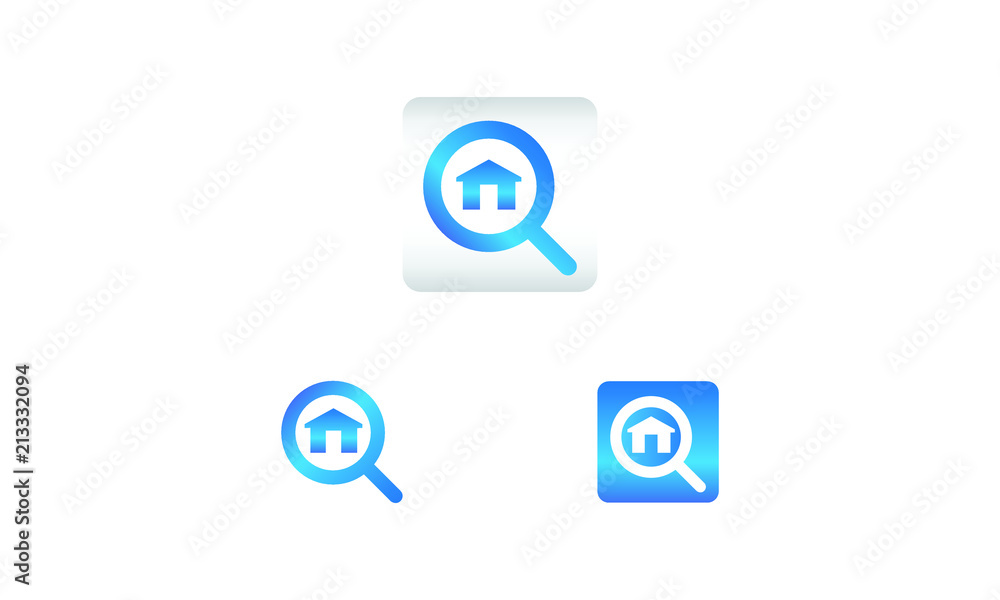 search icon with home symbol. search web icon vector icon in various style search icon with home symbol. search web icon vector icon in various style