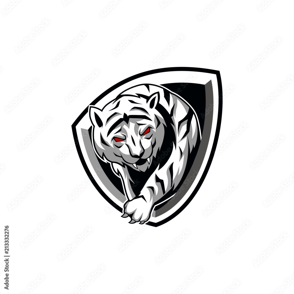 White Tiger Vector Illustration esport mascot logo Stock Vector | Adobe
