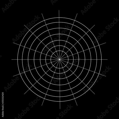 Vector Web Icon on Black Background, Spider's Web.