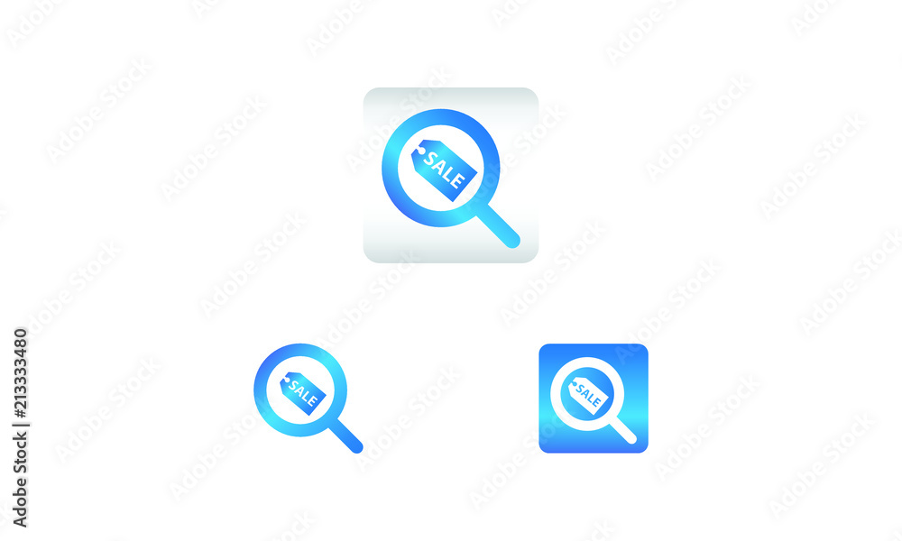 search icon with discount sale symbol. search web icon vector icon in various style 