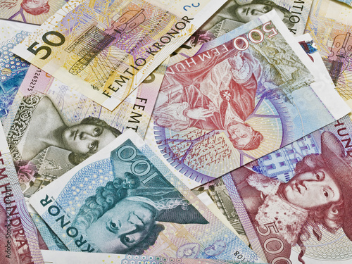 viele schwedische Kronen-Banknoten photo