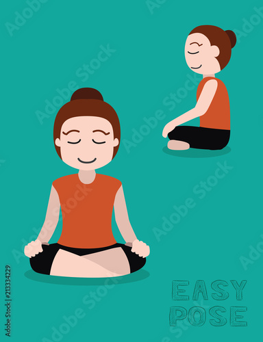 Yoga Easy Pose Cartoon Vector Illustration