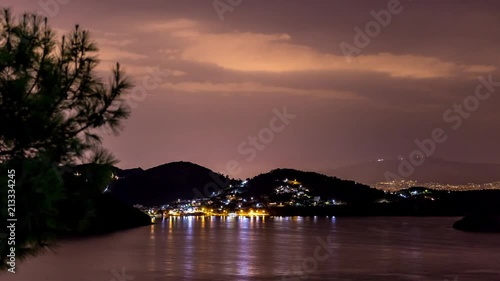 4K Timelapse at Salamina Island by night photo