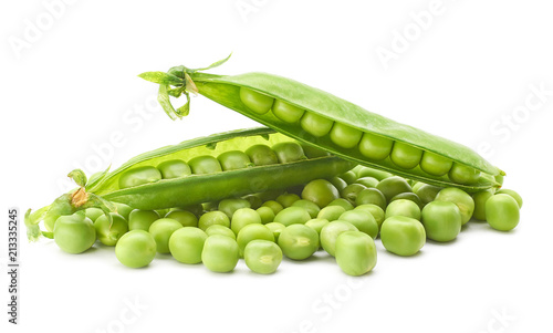 Fresh young green peas healthy food