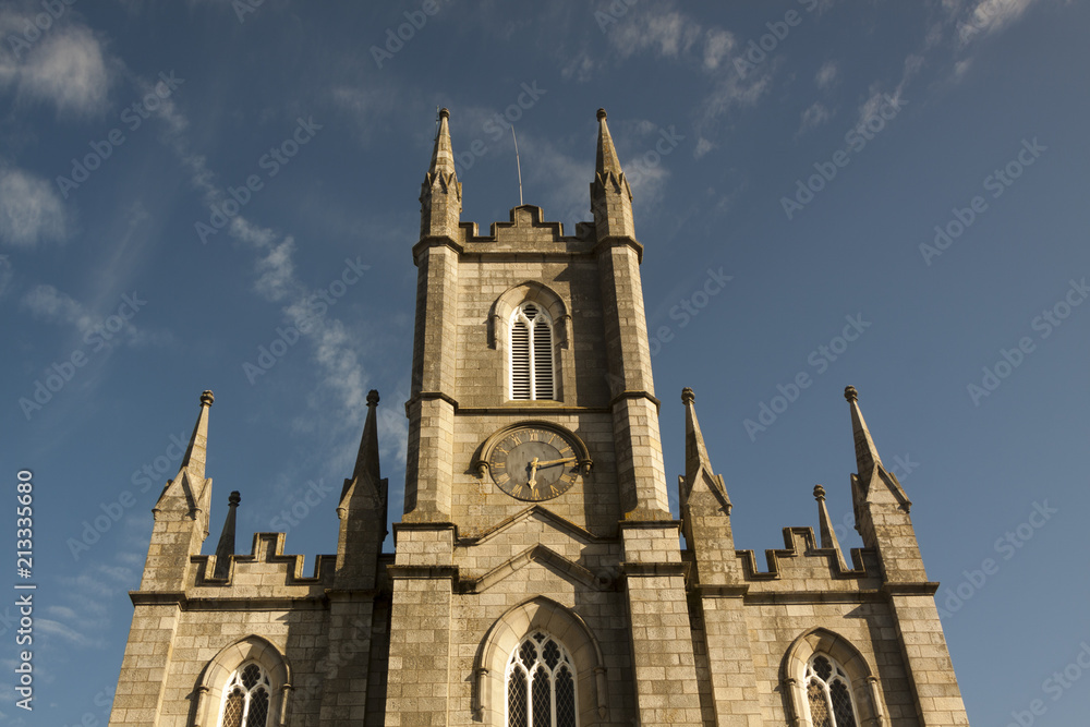 Church in Ireland Gothic religious monument. Exterior facade.