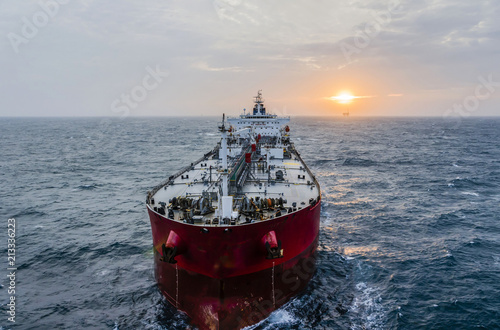 The oil tanker in the high sea