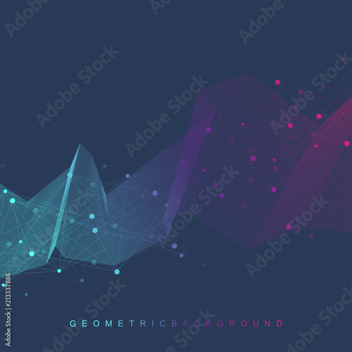 Big data visualization. Graphic abstract background communication. Perspective backdrop visualization. Analytical network complex. Vector illustration.