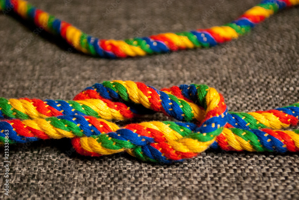 A rainbow colored knot
