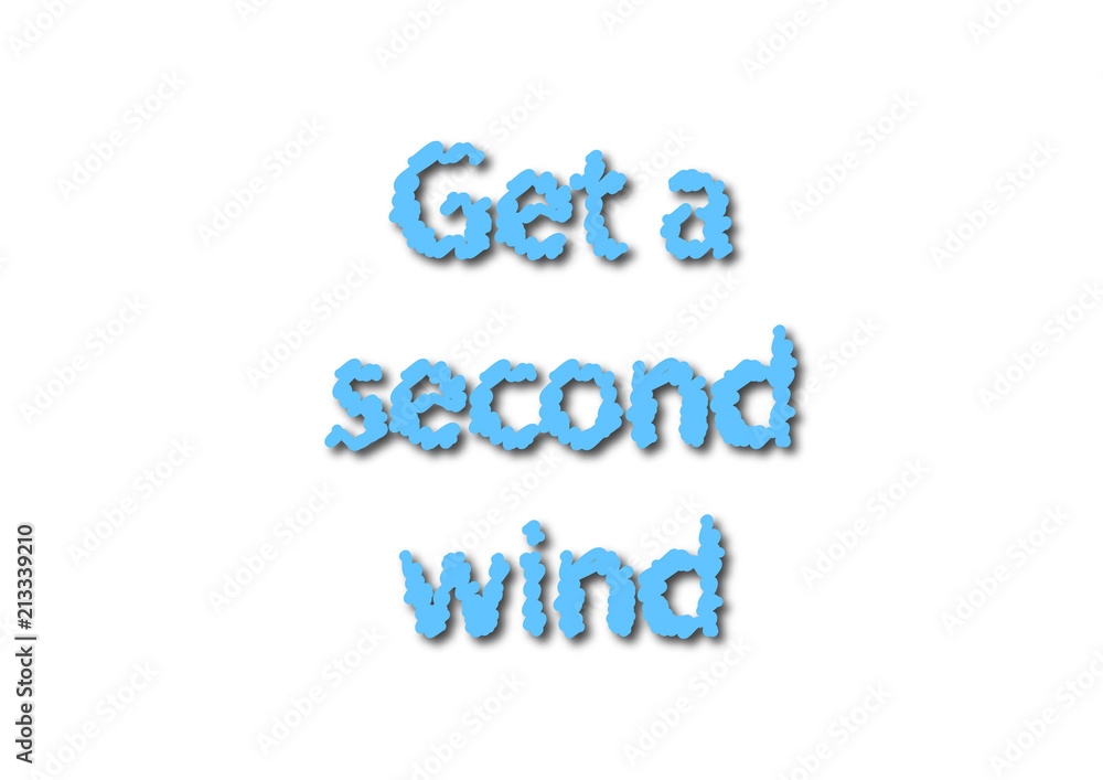 Illustration idiom write get a second wind isolated in a white background Illustration idiom write get a second wind isolated in a white background