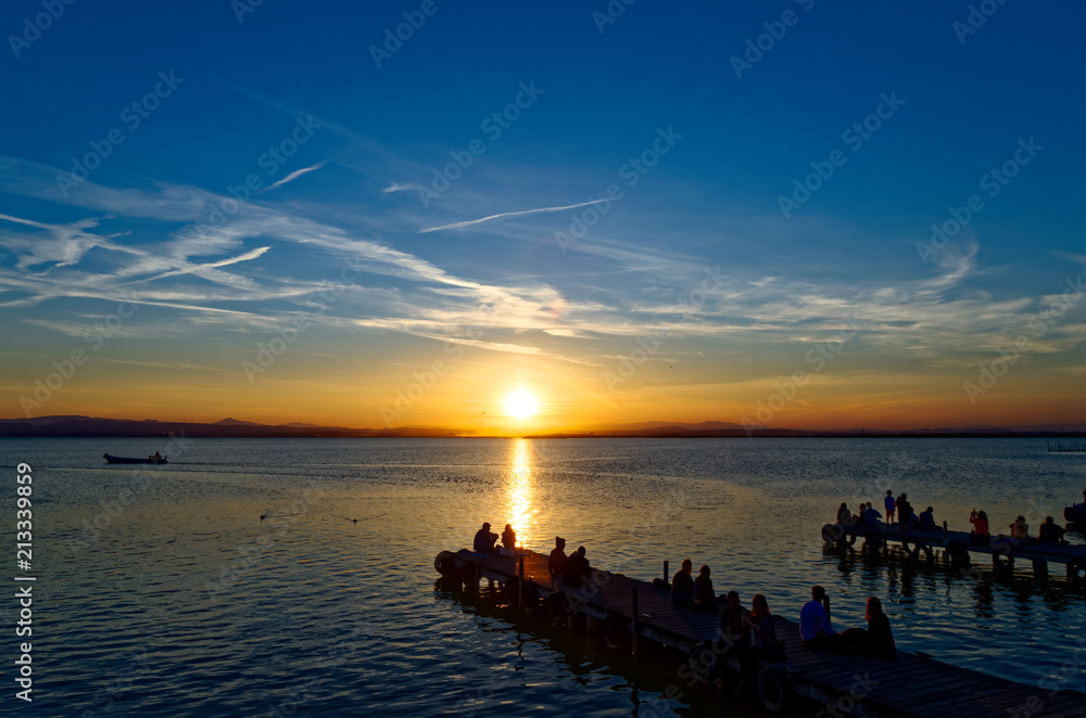 Sonnenuntergang am Lago Albufeira