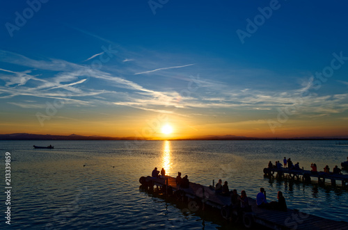 Fototapeta Naklejka Na Ścianę i Meble -  Sonnenuntergang am Lago Albufeira