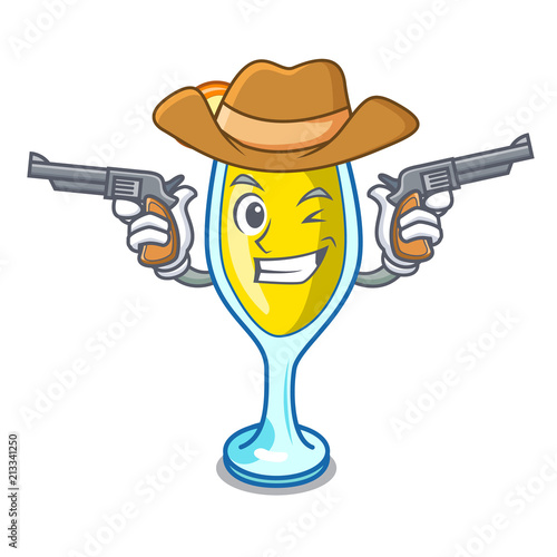 Cowboy mimosa character cartoon style